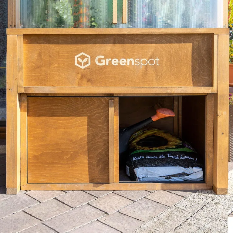 Greenspot - Balkon Gewächshaus - Minigewächshaus - 100 x 80 x 180 cm LxBxH - aus Holz und Kunsstoff, Max. Fachlast 200 kg - für Kräuter, Anzucht, Terrasse - Origin Palisanderbraun Dunkel – Bild 6