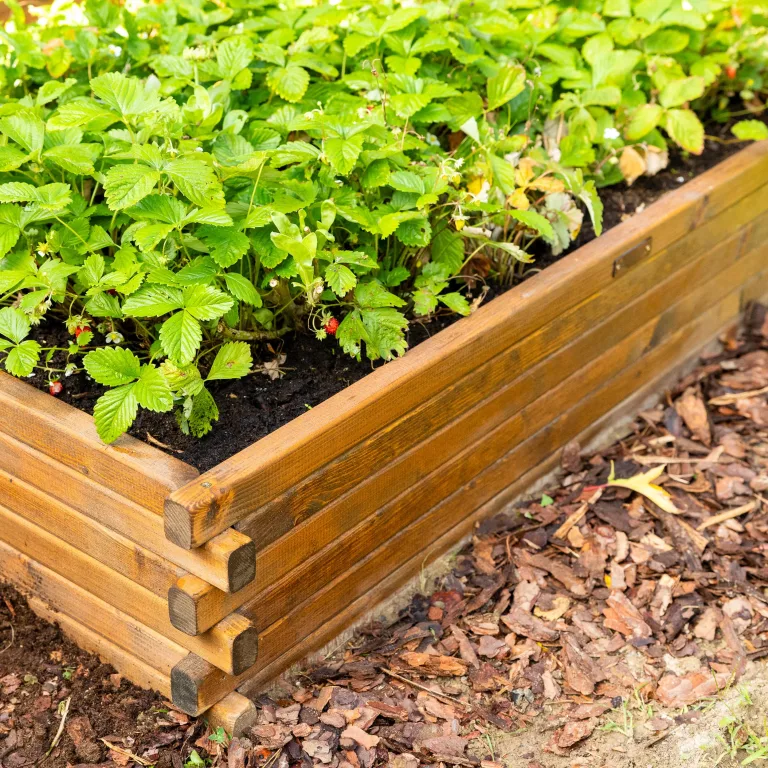 Greenspot - Hochbeet Holz - Kräuterbeet für Garten - 120x80 - aus Echtholz, Imprägniert - Gemüsebeet, Blumenbeet, Pflanzkübel XXL, Pflanzkasten - Timber Palisanderbraun – Bild 6