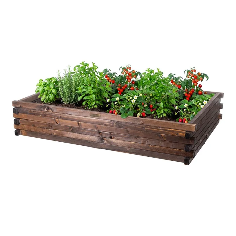 Greenspot - Hochbeet Holz - Kräuterbeet für Garten - 120x80 - aus Echtholz, Imprägniert - Gemüsebeet, Blumenbeet, Pflanzkübel XXL, Pflanzkasten - Timber Palisanderbraun Dunkel – Bild 2