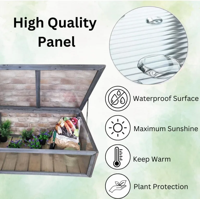 Garden Mile Großes Gartengewächshaus aus Holz mit 3 Etagen, robustes, transparentes Frühbeet für den Außenbereich, Polycarbonat, Gewächshaus, Garten, Gewächshaus, Outdoor, Blumen, Gemüse – Bild 4