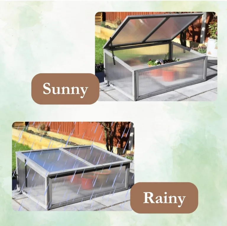 Garden Mile Großes Gartengewächshaus aus Holz mit 3 Etagen, robustes, transparentes Frühbeet für den Außenbereich, Polycarbonat, Gewächshaus, Garten, Gewächshaus, Outdoor, Blumen, Gemüse – Bild 5