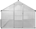 Festnight Gewächshaus mit Fundament 242x250x195 cm 6,05 m² Gewächshäuser mit Fundamentrahmen Gewaechshaus Alu Foliengewächshaus Aluminium Tomatenhaus Treibhaus - Thumbnail 3