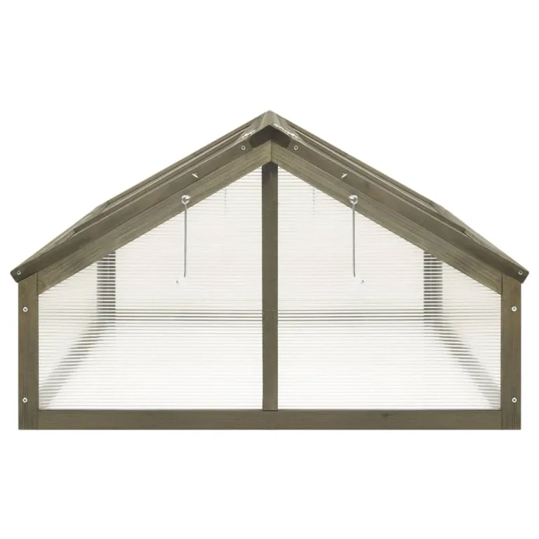 Festnight Frühbeet Gewächshaus Mini Frühbeetaufsatz Frühbeetkasten Holz Hochbeet Abdeckung Kleines Treibhaus Pflanzkasten Minigewächshaus Blumenkasten mit Dach 114x80x50 cm – Bild 5