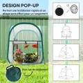 Outsunny Mini-Gewächshaus, Mini-Gewächshaus aus PVC, transparent, Überwinterungszelt für drinnen oder draußen, für Gemüse, Pflanzen, Blumen, 70 x 70 x 80 cm - Thumbnail 3
