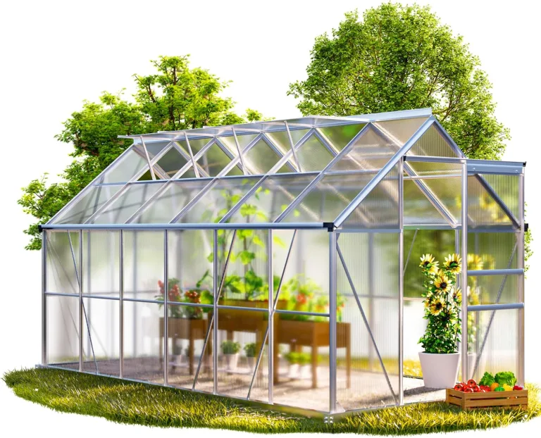 GARDEBRUK® Gewächshaus Aluminium 3,6m² mit Fundament 190x190cm inkl. Dachfenster Tomatenhaus Treibhaus Anzuchthaus Garten Frühbeet Aufzucht 5,8m³ – Bild 10