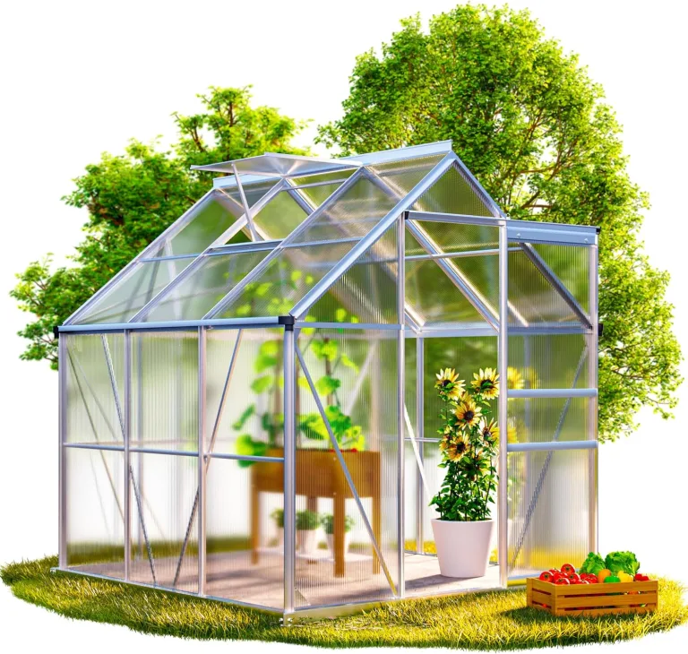 GARDEBRUK® Gewächshaus Aluminium 3,6m² mit Fundament 190x190cm inkl. Dachfenster Tomatenhaus Treibhaus Anzuchthaus Garten Frühbeet Aufzucht 5,8m³ – Bild 1