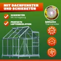GARDEBRUK® Gewächshaus Aluminium 3,6m² mit Fundament 190x190cm inkl. Dachfenster Tomatenhaus Treibhaus Anzuchthaus Garten Frühbeet Aufzucht 5,8m³ - Thumbnail 6