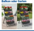 Maximex Vertikales Hochbeet 4 Etagen, mit 4 Pflanzkästen, wetterbeständig, verstellbare Neigung, Drainage, für Balkon und Terrasse, 56,5 x 108 x 62 cm, Metall/Kunststoff - Thumbnail 4