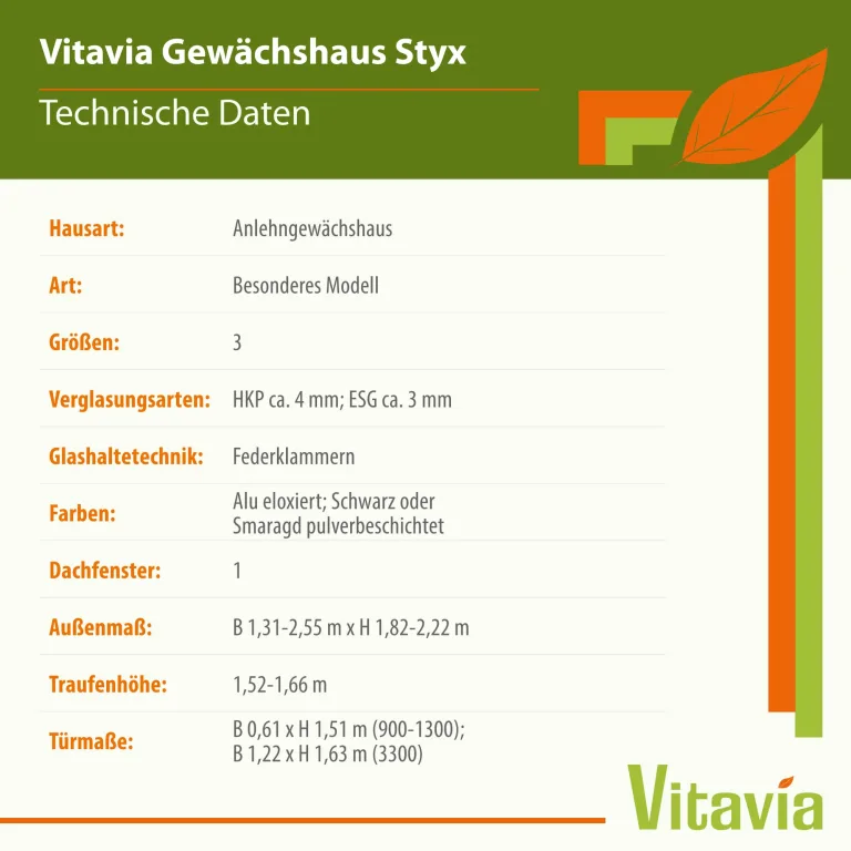 Vitavia Anlehn-Gewächshaus Styx 1300", schwarz, 1,3 m², 3 mm ESG | Wetterfestes & stabiles Wand-Gewächshaus zur Pflanzenanzucht | Ideales Treibhaus für Gemüse, Kräuter & Blumen – Bild 5