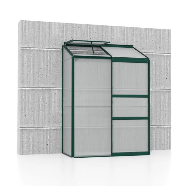 Vitavia Anlehn-Gewächshaus Styx 1300", schwarz, 1,3 m², 3 mm ESG | Wetterfestes & stabiles Wand-Gewächshaus zur Pflanzenanzucht | Ideales Treibhaus für Gemüse, Kräuter & Blumen – Bild 9
