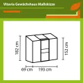 Vitavia Anlehn-Gewächshaus Styx 1300", schwarz, 1,3 m², 3 mm ESG | Wetterfestes & stabiles Wand-Gewächshaus zur Pflanzenanzucht | Ideales Treibhaus für Gemüse, Kräuter & Blumen - Thumbnail 2