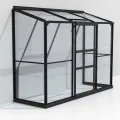 Vitavia Anlehn-Gewächshaus Styx 1300", schwarz, 1,3 m², 3 mm ESG | Wetterfestes & stabiles Wand-Gewächshaus zur Pflanzenanzucht | Ideales Treibhaus für Gemüse, Kräuter & Blumen - Thumbnail 1