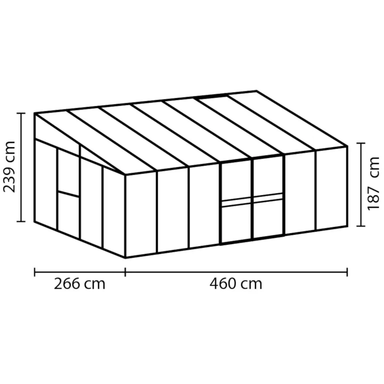 Vitavia Anlehn-Gewächshaus Helena 11900", schwarz, 11,9 m², 3 mm ESG, 10 mm HKP | Wetterfestes & stabiles Wand-Gewächshaus zur Pflanzenanzucht | Ideales Treibhaus für Gemüse, Kräuter & Blumen – Bild 3