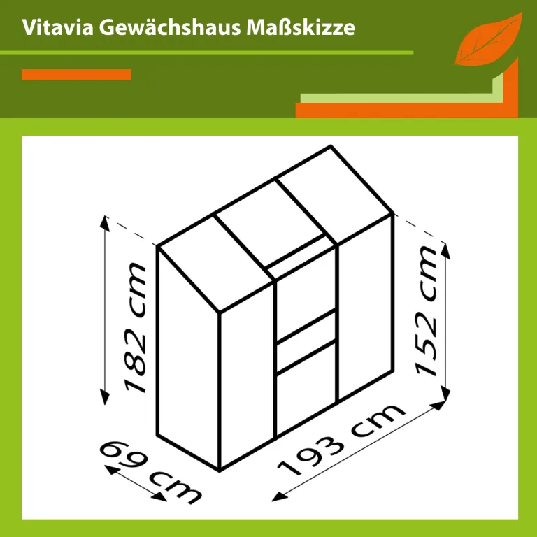 Vitavia Anlehn-Gewächshaus Ida 1300", Aluminium eloxiert, 1,3 m², 3 mm ESG | Wetterfestes & stabiles Wand-Gewächshaus zur Pflanzenanzucht | Ideales Treibhaus für Gemüse, Kräuter & Blumen – Bild 2