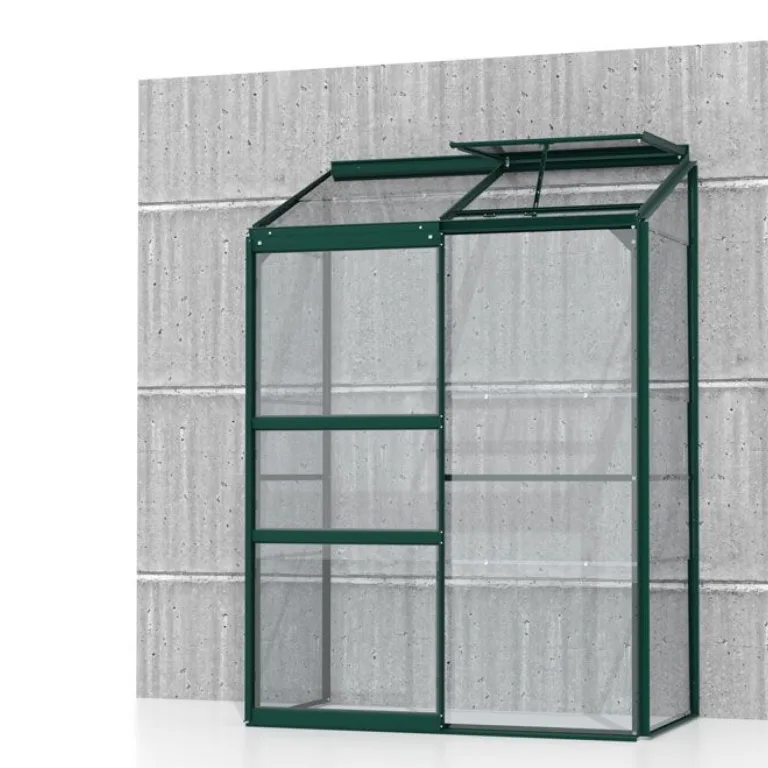 Vitavia Anlehn-Gewächshaus Ida 1300", Aluminium eloxiert, 1,3 m², 3 mm ESG | Wetterfestes & stabiles Wand-Gewächshaus zur Pflanzenanzucht | Ideales Treibhaus für Gemüse, Kräuter & Blumen – Bild 7