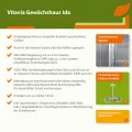 Vitavia Anlehn-Gewächshaus Ida 1300", Aluminium eloxiert, 1,3 m², 3 mm ESG | Wetterfestes & stabiles Wand-Gewächshaus zur Pflanzenanzucht | Ideales Treibhaus für Gemüse, Kräuter & Blumen - Thumbnail 4