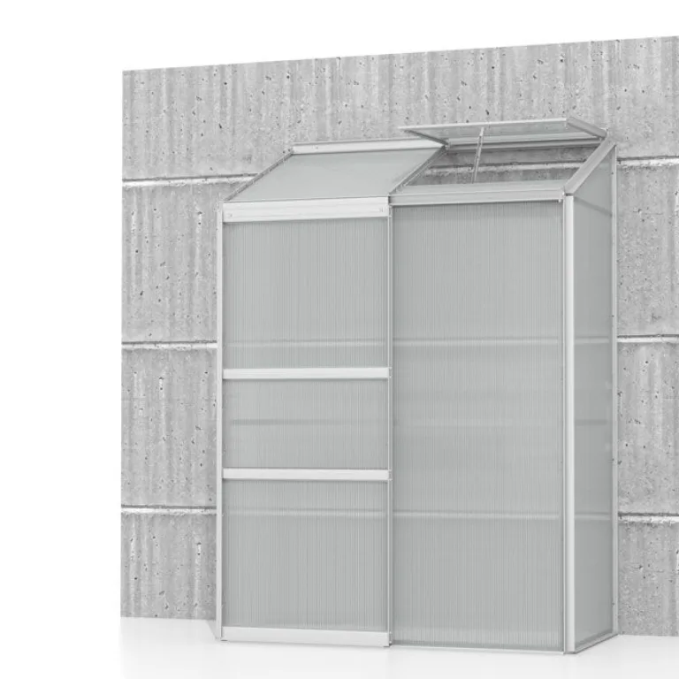 Vitavia Anlehn-Gewächshaus Ida 1300", smaragd grün, 1,3 m², 4 mm HKP | Wetterfestes & stabiles Wand-Gewächshaus zur Pflanzenanzucht | Ideales Treibhaus für Gemüse, Kräuter & Blumen – Bild 8