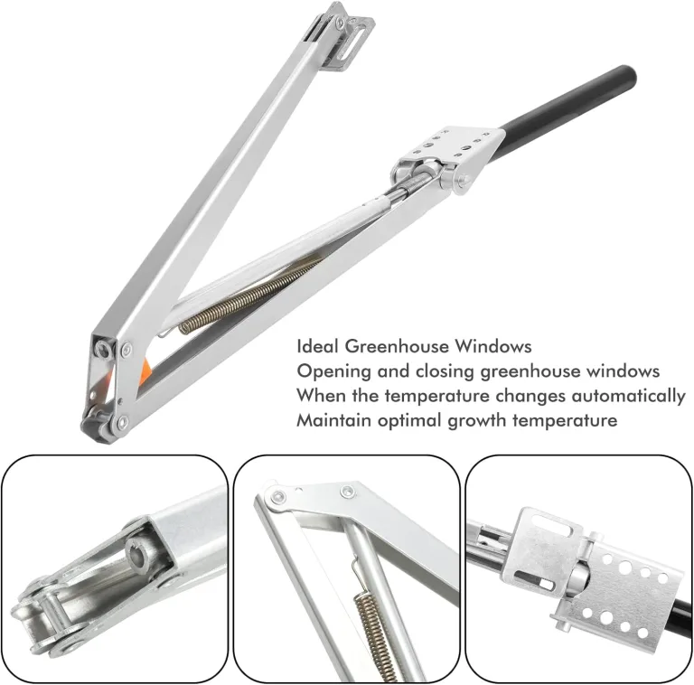 Automatischer Fensteröffner für Gewächshaus, Aluminiumlegierung Gewächshäuser Fensterheber Gewächshaus Vent Automatischer Öffner wärmeaktiviertes Lüftungsöffner Kit für Gewächshäuser & Frühbeete – Bild 8