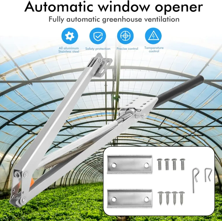 Automatischer Fensteröffner für Gewächshaus, Aluminiumlegierung Gewächshäuser Fensterheber Gewächshaus Vent Automatischer Öffner wärmeaktiviertes Lüftungsöffner Kit für Gewächshäuser & Frühbeete – Bild 3