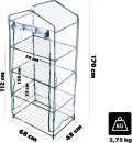 KADAX Gewächshaus mit 4 Ebenen, 68 x 48 x 170 cm, kleines Foliengewächshaus für Balkon, Terrasse & Garten, Balkongewächshaus klein mit PVC-Abdeckung - Thumbnail 3