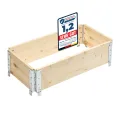 Garronda naturbelassene Hochbeete für Garten Palettenrahmen Hochbeet Holz steckbar stapelbar faltbar für Pflanzen Blumen Kräuter Obst und Gemüse Natural 1 Stück 80x40x20 cm GD-0141 - Thumbnail 1