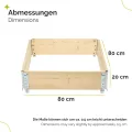 Garronda naturbelassene Hochbeete für Garten Palettenrahmen Hochbeet Holz steckbar stapelbar faltbar für Pflanzen Blumen Kräuter Obst und Gemüse Natural 1 Stück 80x80x20 cm GD-0141 - Thumbnail 2