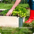 Garronda naturbelassene Hochbeete für Garten Palettenrahmen Hochbeet Holz steckbar stapelbar faltbar für Pflanzen Blumen Kräuter Obst und Gemüse Natural 1 Stück 80x80x20 cm GD-0141 - Thumbnail 6
