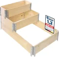 naturbelassene Hochbeete für Garten Palettenrahmen Hochbeet Holz für Pflanzen Blumen Kräuter Obst und Gemüse Natural 3-TLG. Set 3 Lieferumfang: 120x80x20 cm, 80x80x20 cm, 80x40x20 cm GD-0140 - Thumbnail 9
