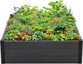 TRUTZHOLM Hochbeet mit Ablage 79x46x74 cm 65 Liter Holzoptik robust witterungsbeständig Kräuterbeet Pflanzkasten Anthrazit - Thumbnail 9