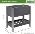 TRUTZHOLM Hochbeet mit Ablage 79x46x74 cm 65 Liter Holzoptik robust witterungsbeständig Kräuterbeet Pflanzkasten Anthrazit - Thumbnail 4