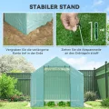 Outsunny Foliengewächshaus, 2 x 3 x 2 m Treibhaus mit UV-Schutz, Winddichtes Gewächshaus, Tomatenhaus mit Rolltür, Rollfenster, Stahl, für Garten, Grün - Thumbnail 5