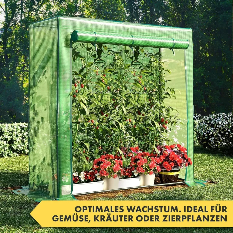 casa pura 200x77x170 cm, begehbares Gewächshaus, Gewächshaus groß, Tomatenhaus, Treibhaus mit Tür zum Aufrollen, Frühbeet Gewächshausfolie - Botanika – Bild 4