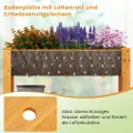 COSTWAY Hochbeet mit Ablage, Erhöhtes Gartenbeet aus Holz, Pflanzkasten mit Entwässerungslöchern, Gemüsebeet Kräuterbeet groß, für Balkon Garten Terrasse, 120 x 60 x 81 cm (Braun) - Thumbnail 5