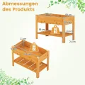COSTWAY Hochbeet mit Ablage, Erhöhtes Gartenbeet aus Holz, Pflanzkasten mit Entwässerungslöchern, Gemüsebeet Kräuterbeet groß, für Balkon Garten Terrasse, 120 x 60 x 81 cm (Braun) - Thumbnail 6