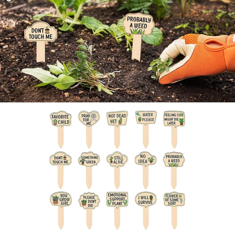 Pflanzenmarker,Gartenetiketten Für Pflanzen - 15 Stück Holzstecker Mit Witzigen Sprüchen Für Blumentöpfe Pflanzenkennzeichnung Gewächshaus & Garten Indoor – Bild 2