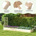 FANTASK Hochbeet mit Rankgitter, Blumenkasten mit Spalier, Pflanzkasten aus Tannenholz, Gartenspalier mit Rankkasten, Natur (235x63x102 cm) - Thumbnail 3