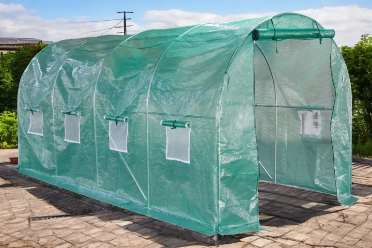 Foliengewächshaus mit PE-Folie – UV-beständig & wetterfest – Tunnelgewächshaus mit Stahlrahmen – Tomatenhaus für Garten – Frühbeet Pflanzenhaus begehbar – Grün (Grün, 200x450x200cm) – Bild 2