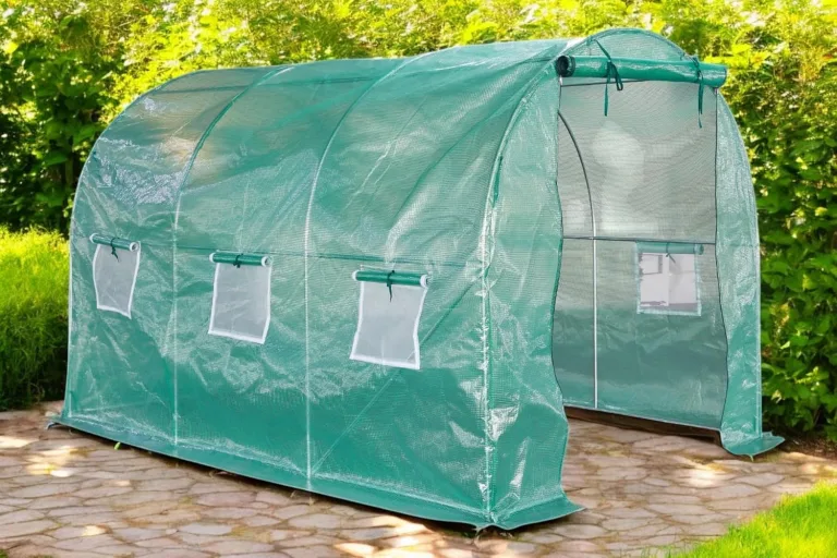 Foliengewächshaus mit PE-Folie – UV-beständig & wetterfest – Tunnelgewächshaus mit Stahlrahmen – Tomatenhaus für Garten – Frühbeet Pflanzenhaus begehbar – Grün (Grün, 200x300x200cm) – Bild 2