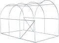 Foliengewächshaus mit PE-Folie – UV-beständig & wetterfest – Tunnelgewächshaus mit Stahlrahmen – Tomatenhaus für Garten – Frühbeet Pflanzenhaus begehbar – Grün (Grün, 200x300x200cm) - Thumbnail 6