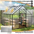 YRHome Premium Gewächshaus Aluminium 310x250x205cm 7.75m² Begehbares Garten-Gewächshaus mit verstärktem Fundament & Dachfenster & Tür Wetterfest & temperaturbeständig für Tomaten, Gemüse & Pflanzen - Thumbnail 7