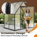 YRHome Premium Gewächshaus Aluminium 125x180x195cm 2.25m² Begehbares Garten-Gewächshaus mit verstärktem Fundament & Dachfenster & Tür Wetterfest & temperaturbeständig für Tomaten, Gemüse & Pflanzen - Thumbnail 6