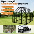 Froadp Gewächshaus aus Aluminium mit Fundament 310x250x205cm Gartengewächshäuser 4mm PC-Hohlkammerplatten Wetterfest Treibhaus, Tomatenhaus mit Fenstern Treibhaus für Garten & Aufzucht - Thumbnail 4