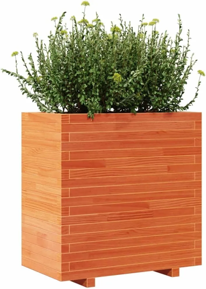 Gecheer Pflanzkübel Wachsbraun massivholz Kiefer großes Fassungsvermögen dekorativer Gartenkasten für Balkone Terrassen und Gärten – Bild 5