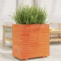 Gecheer Pflanzkübel Wachsbraun massivholz Kiefer großes Fassungsvermögen dekorativer Gartenkasten für Balkone Terrassen und Gärten - Thumbnail 1