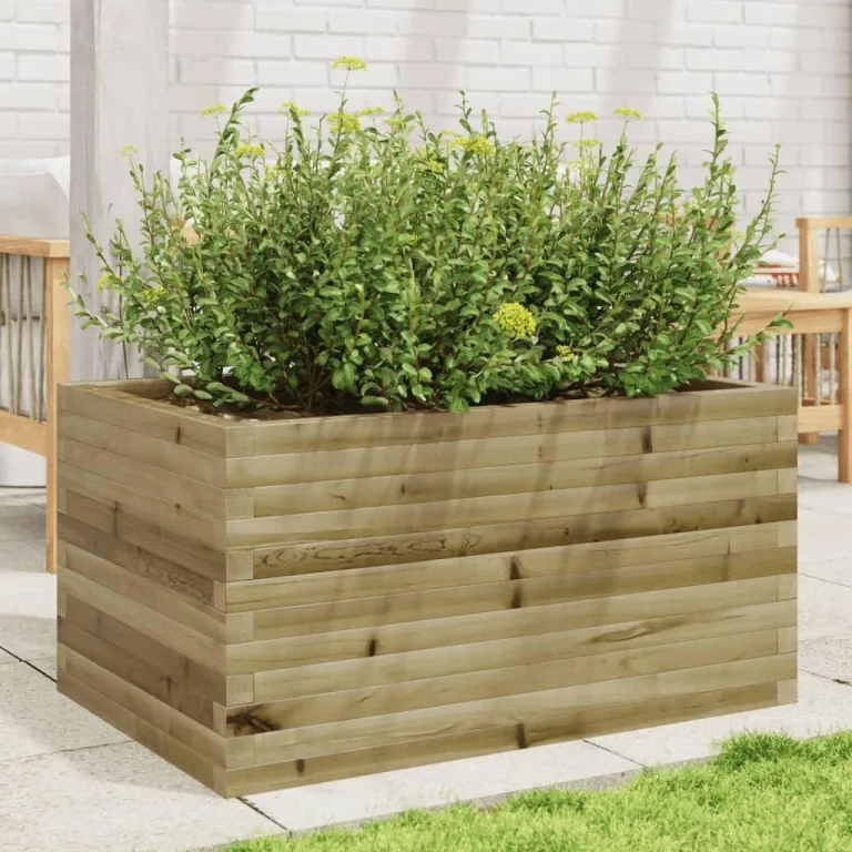 Gecheer Pflanzkübel Kiefernholz Imprägniert robust und stabil für Garten Dekoration – Bild 2