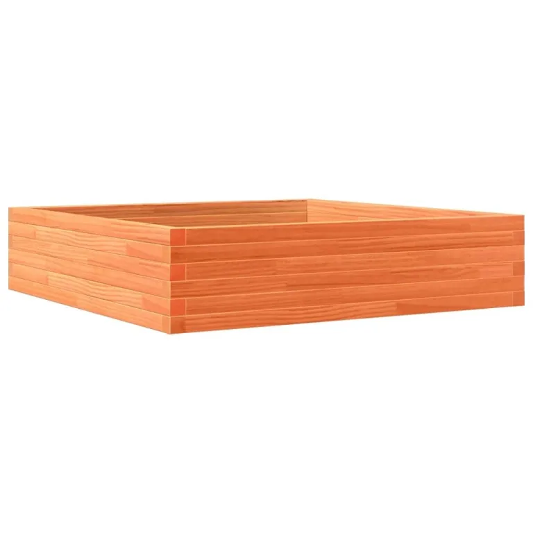 Gecheer Pflanzkübel Wachsbraun 100x100x23 cm Massivholz Kiefer Robustes Holzgerüst viel Platz für Pflanzen und Blumen for Garten Dekoration – Bild 2