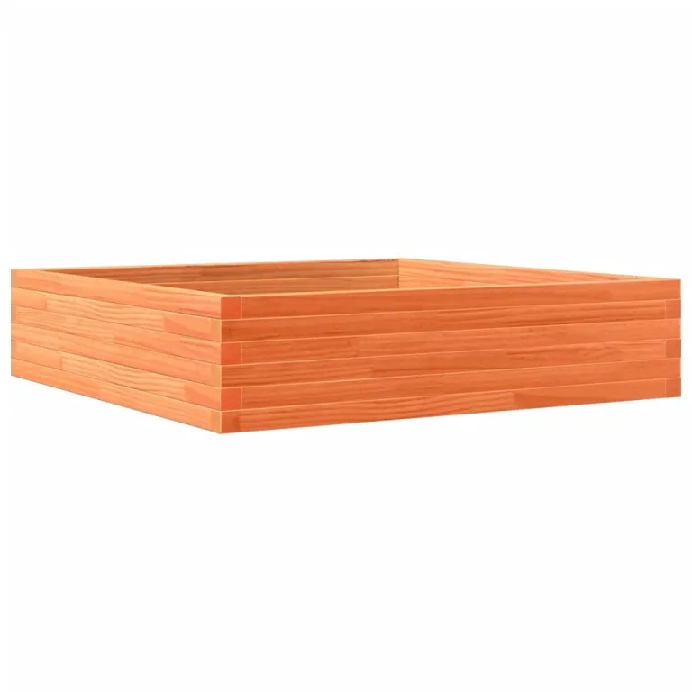 Gecheer Pflanzkübel Wachsbraun 100x100x23 cm Massivholz Kiefer Robustes Holzgerüst viel Platz für Pflanzen und Blumen for Garten Dekoration – Bild 7