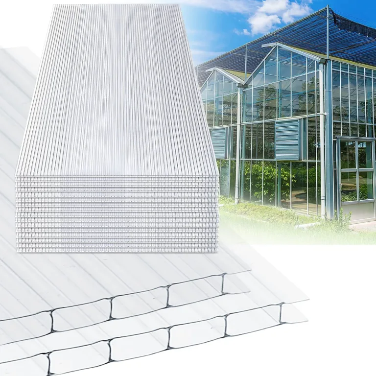 14x Polycarbonat Hohlkammerstegplatten 4mm, 60,5x121 cm Doppelstegplatte Gewächshausplatten für Gewächshaus Gartenbau Ersatzplatten – Bild 1
