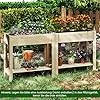 COSTWAY Hochbeet mit Ablage, Erhöhtes Gartenbeet aus Holz, Pflanzkasten mit Entwässerung, Gemüsebeet Kräuterbeet groß, für Balkon Garten Terrasse, 81 x 37 x 77 cm, Natur - Thumbnail 2