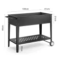 Xbro Hochbeet mit Rollen & Ablageboden aus Metall, Pflanzkasten Blumenkübel für Garten, Balkon & Terrasse, 104x41x80 cm, Schwarz - Thumbnail 9